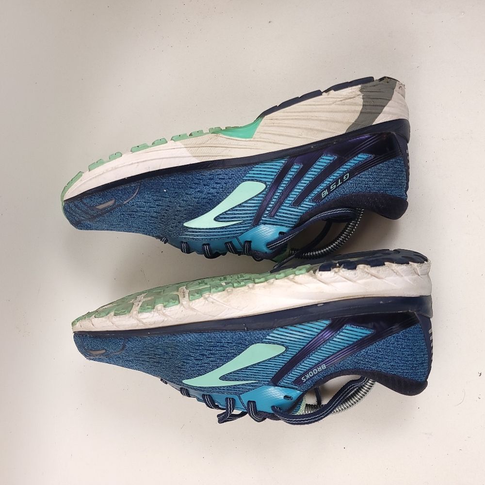 Brooks Adrenaline GTS 18 Blue Teal Mint Athletic Sneakers running Shoes Size 9.5 - Picture 3 of 8